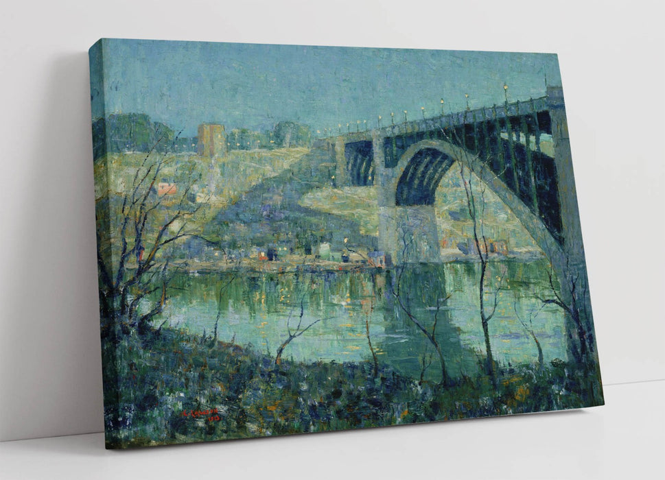 ERNEST LAWSON, SPRING NIGHT HARLEM RIVER -CANVAS WALL ART ARTWORK PRINT