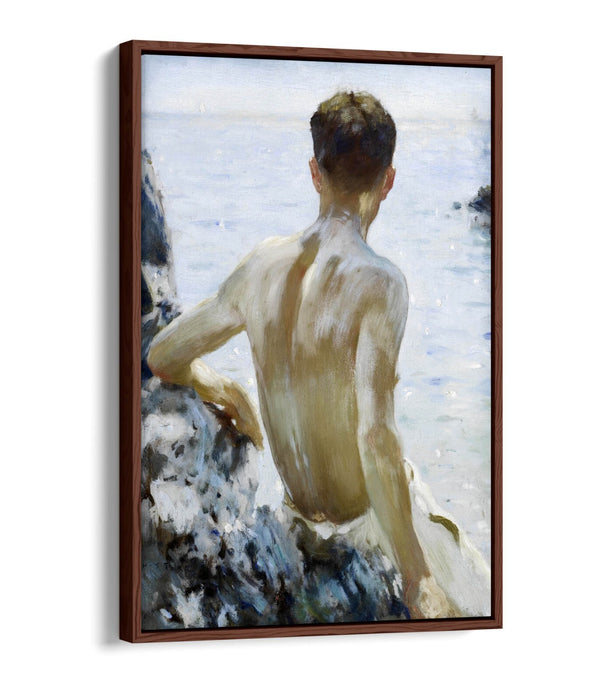 Canvas Wall Art – Henry Scott Tuke Beach Study with Float Effect Frame