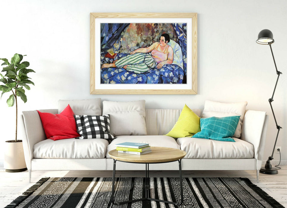 Framed Art Print - Suzanne Valadon Blue Room Artwork | Faux Wood Frame, Ready To Hang