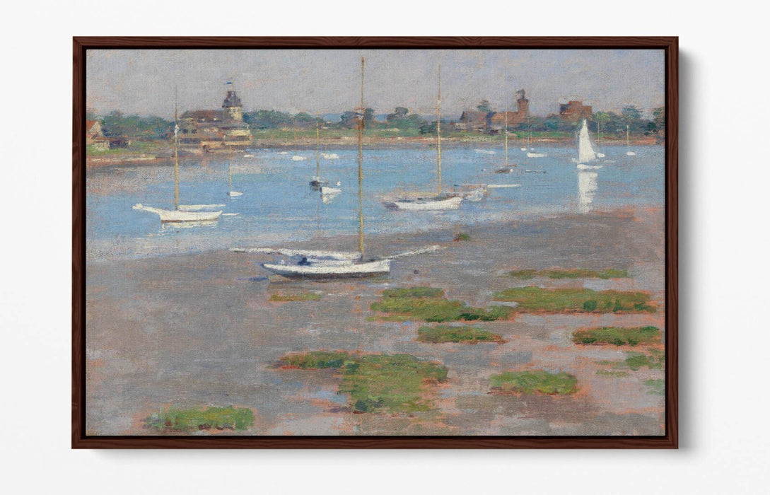THEODORE ROBINSON, RIVERSIDE YACHT CLUB -FLOAT EFFECT CANVAS WALL ART PIC PRINT