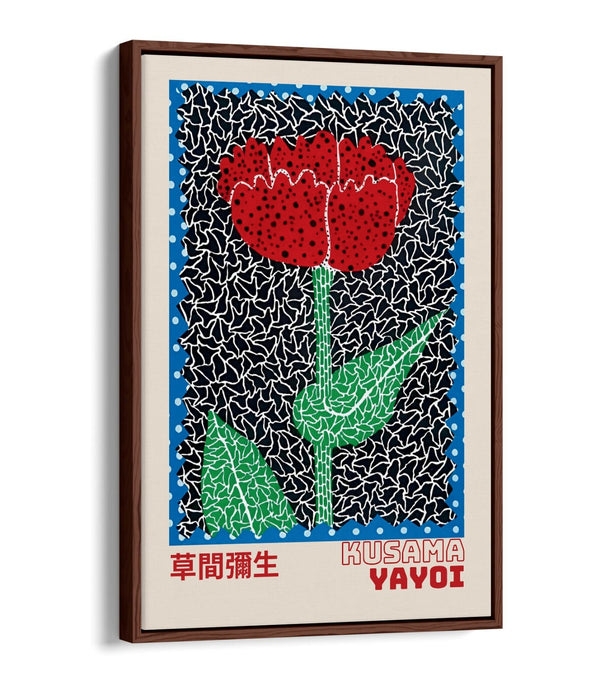 YAYOI KUSAMA RED ROSE FLORAL CONTEMPORARY DECOR FLOAT EFFECT CANVAS ART PRINT