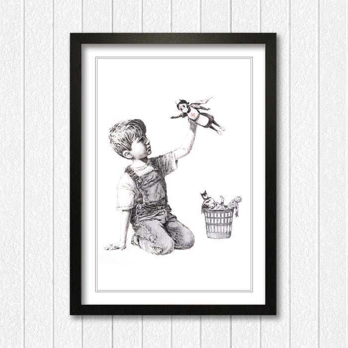BANKSY SUPER HERO NURSE  CANVAS WALL ART PRINT ARTWORK GRAFFITI GAME CHANGER