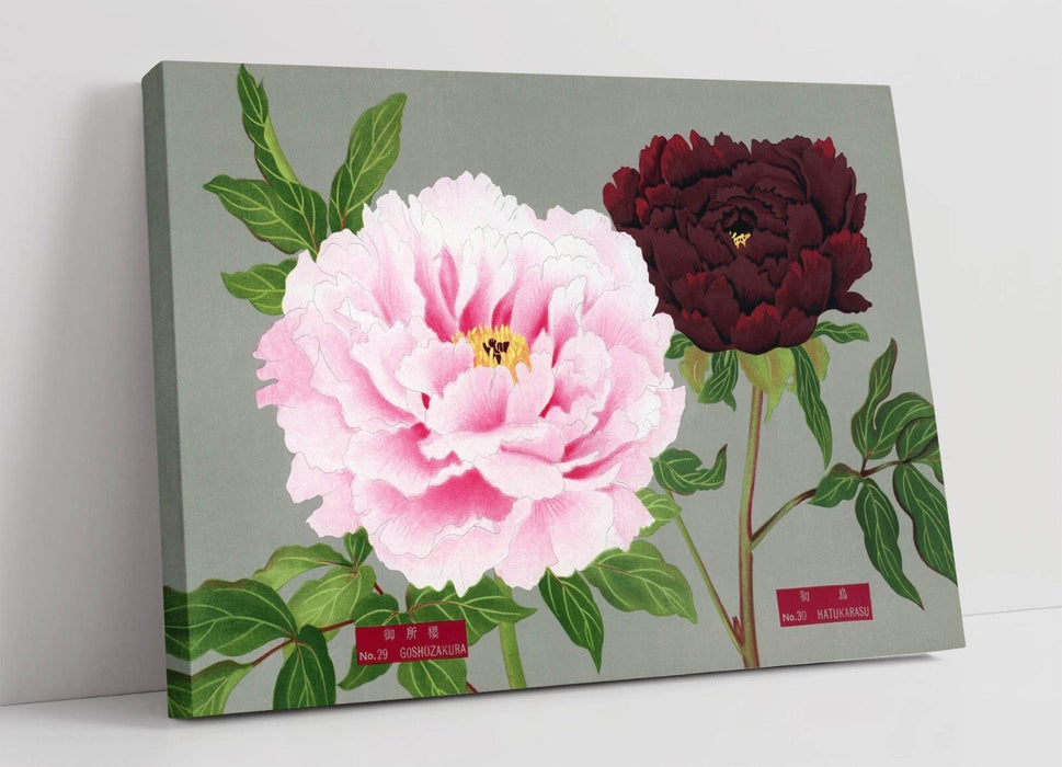 Vintage Canvas Wall Art – Floral Canvas Print With Pink Flower Artwork | Handmade