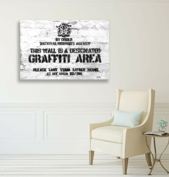 BANKSY - DESIGNATED GRAFFITI AREA -  CANVAS STREET WALL ART PRINT ARTWORK