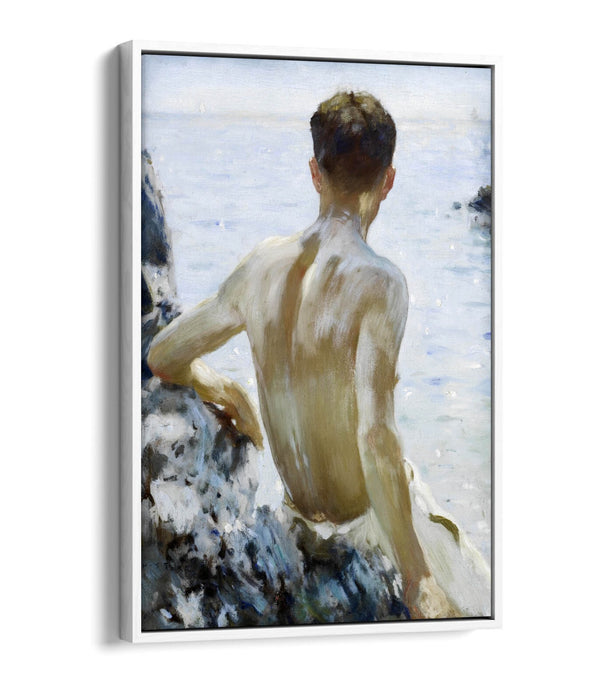 Canvas Wall Art – Henry Scott Tuke Beach Study with Float Effect Frame