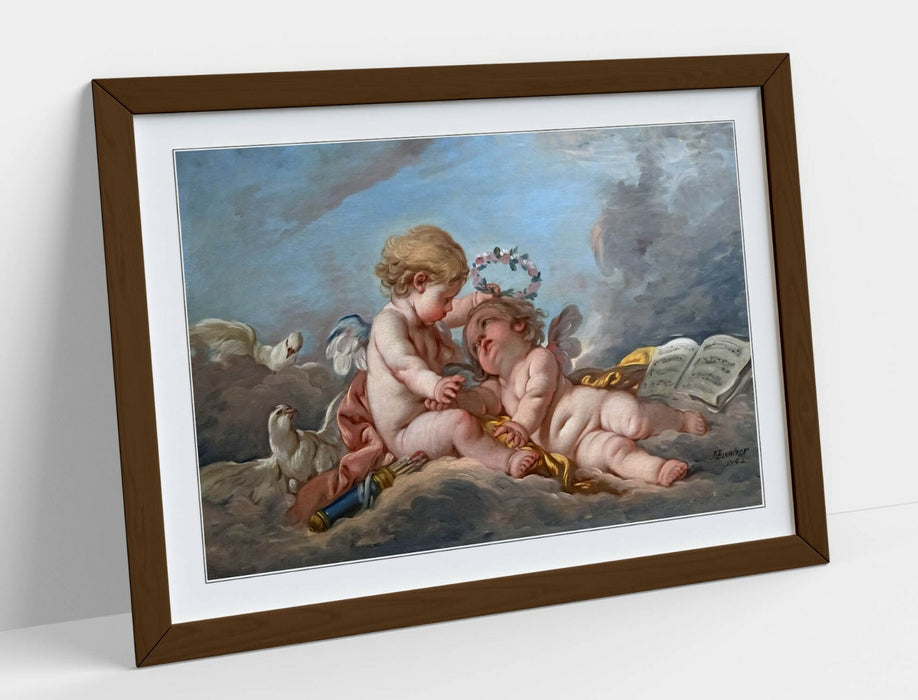 FRANCOIS BOUCHER, COMPOSITION AUX PUTTI -FRAMED ART PICTURE PRINT ARTWORK