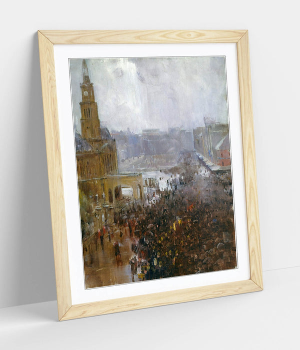 Framed Wall Art Featuring Arthur Streeton Fireman's Funeral Print - UK Made