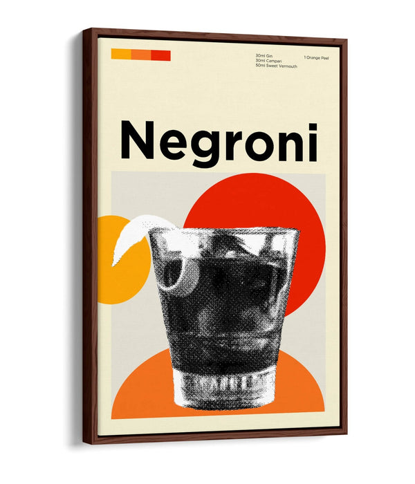 Negroni Cocktail Poster - Vibrant Canvas Wall Art | Funky Home Decor Print