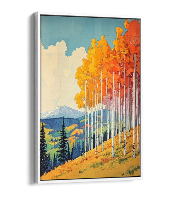 Canvas Wall Art – Autumn Landscape Print with Float Effect Canvas & Premium Frame