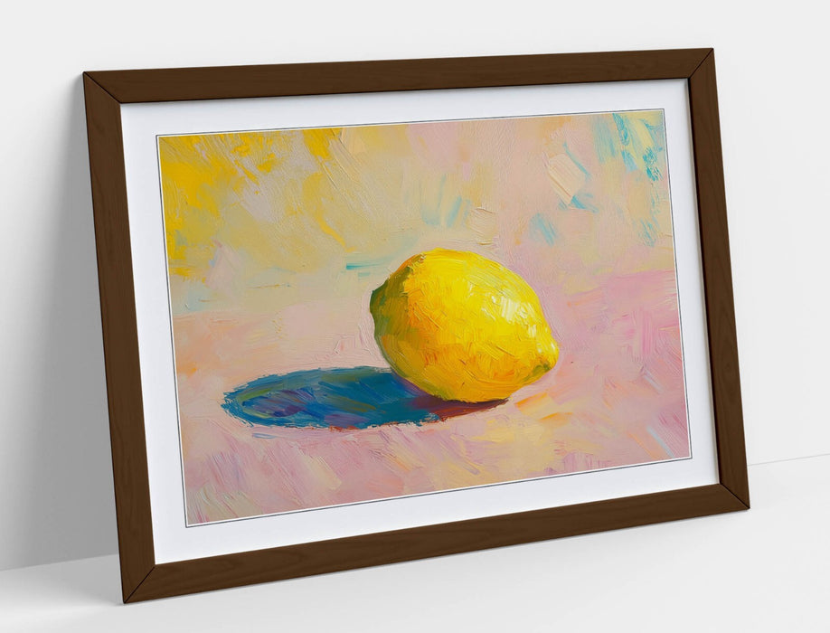Framed Wall Art – Pretty Lemon Pastel Pink Still Life Poster Print 4 Sizes