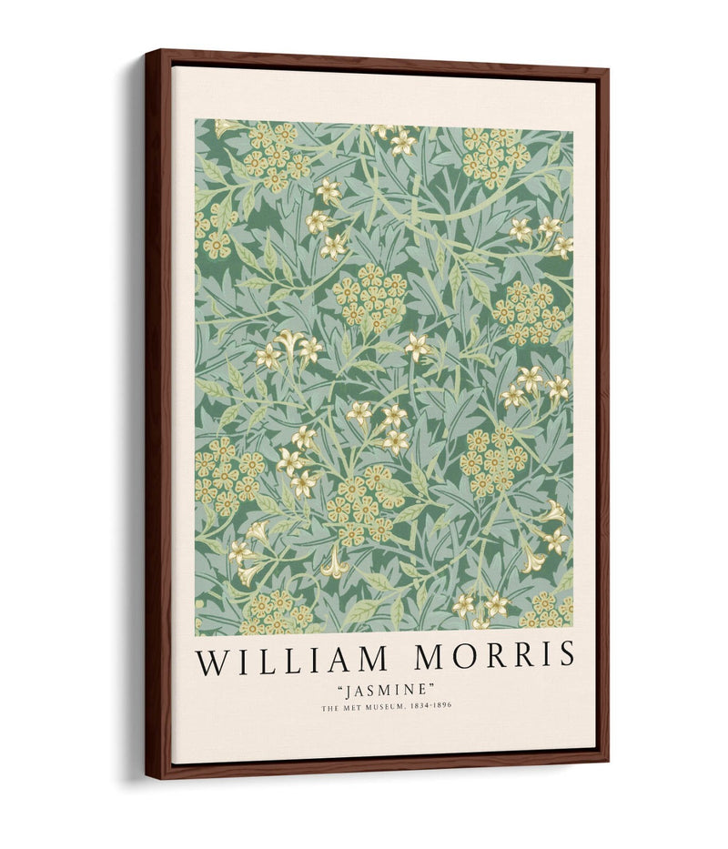 Floral Canvas Art - William Morris Jasmine Botanical Wall Art With Premium Float Frame