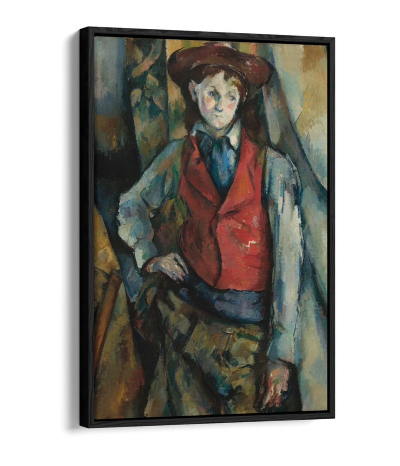 Canvas Wall Art Print - Paul Cézanne Boy In Red Vest | Float Effect, Handmade