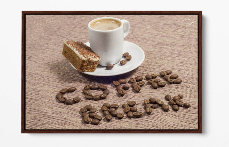 Canvas Wall Art Print - Coffee Cafe Kitchen Decor | Float Effect, Ready To Hang