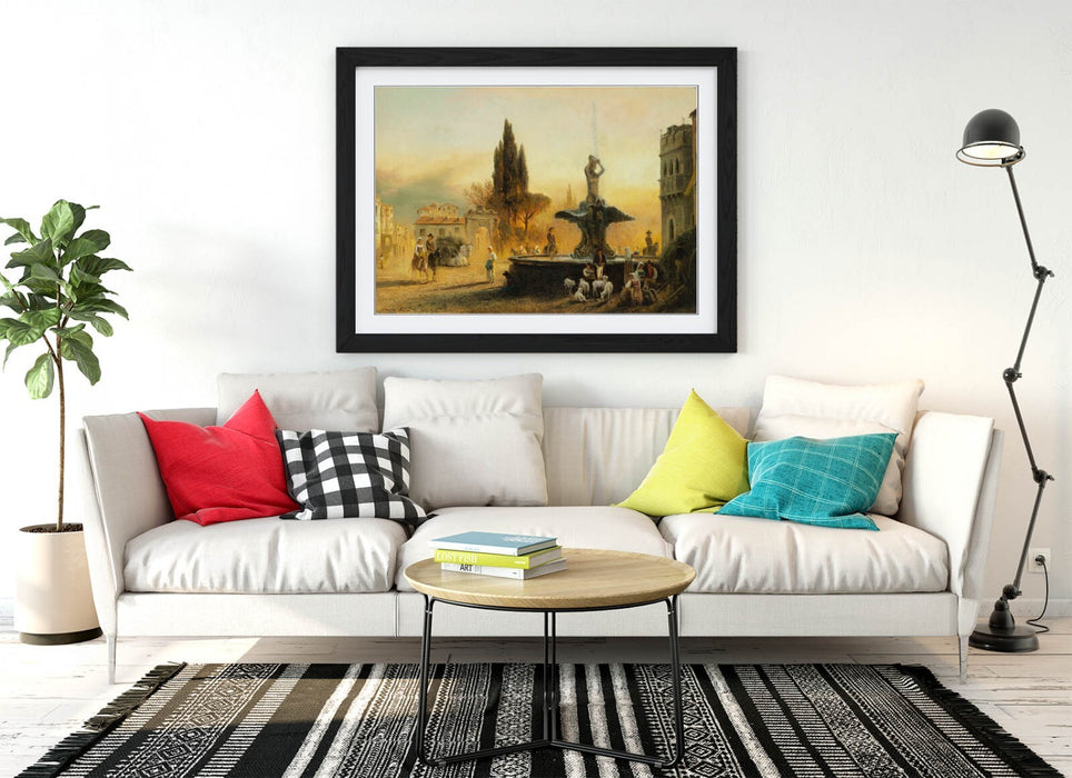 Framed Wall Art - Albert Arnz Piazza Barberini Print | Handmade Matte Poster