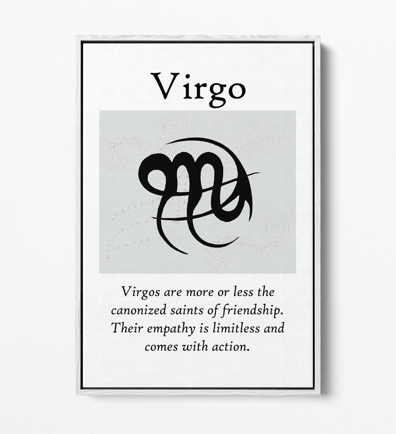 Virgo Star Sign Canvas – Zodiac Wall Art With Float Effect & Premium Varnish Finish