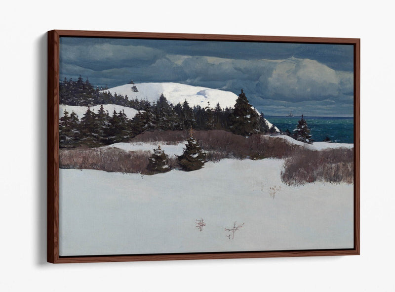 Float Effect Canvas Art – Maine Coast Print on Handmade MDF Frame, Ready to Hang