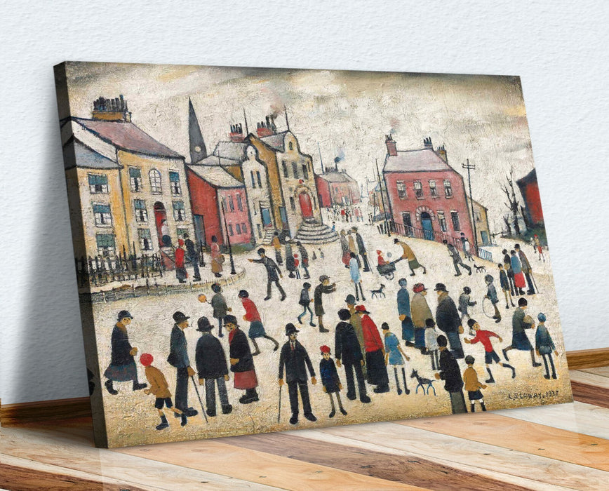 People Standing About CANVAS WALL ART PRINT ARTWORK PAINTING LS Lowry style