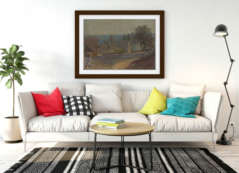 Framed Wall Art - Ferdinand Katona View Of Strazky Print With Natural Wood Frame