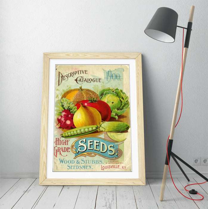 QUIRKY VINTAGE SEEDS ADVERTISEMENT ART POSTER -FRAMED WALL ART PICTURE PRINT