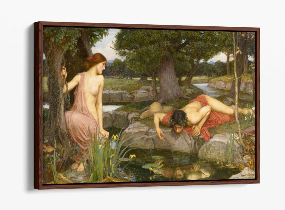 JOHN WILLIAM WATERHOUSE NARCISSUS -FLOAT EFFECT CANVAS WALL ART PIC PRINT-