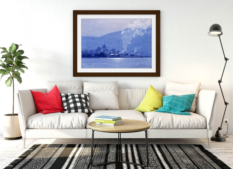 Framed Wall Art - L. Birge Harrison Steam Train Painting | Matte Finish Print