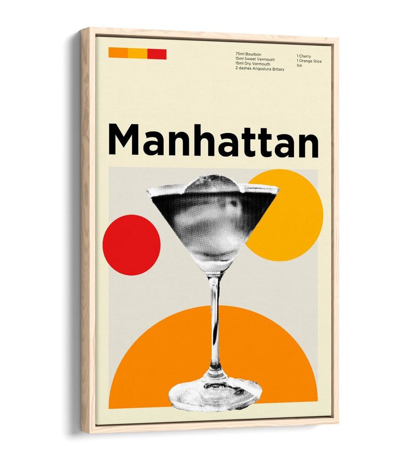 Canvas Wall Art | Funky Cocktail Poster - Float Effect Handmade Canvas Print