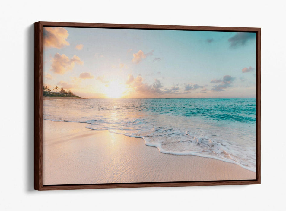 Canvas Wall Art - Hawaii Beach Peaceful Float Effect | Premium MDF Frame, Ready To Hang