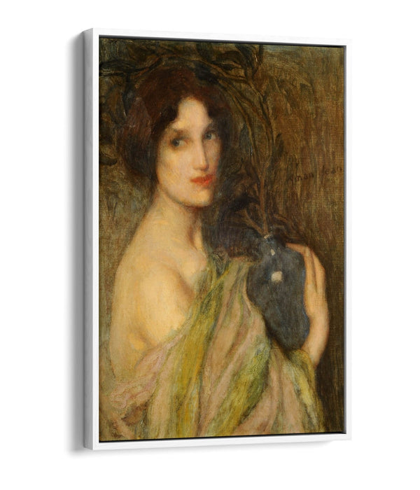 Float Effect Canvas Art - Woman With Blue Vase | Handmade UK Canvas Wall Art