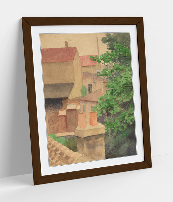 Framed Wall Art - Thomas Anshutz Rooftops Painting Print | Handmade UK Woodgrain Frame