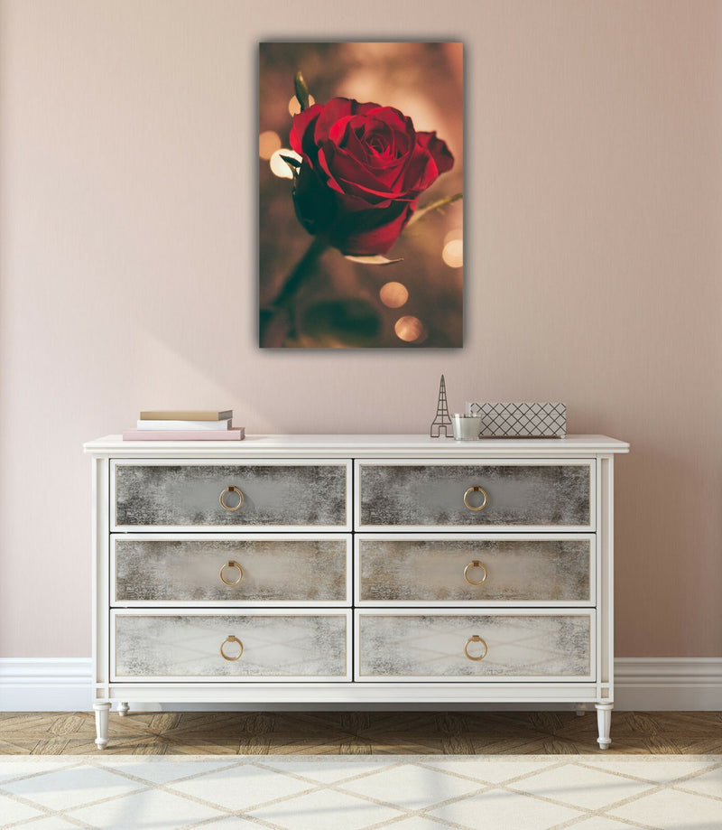 Canvas Wall Art – Handmade Framed Canvas Print With 30mm Deep Frame & Red Rose Artwork