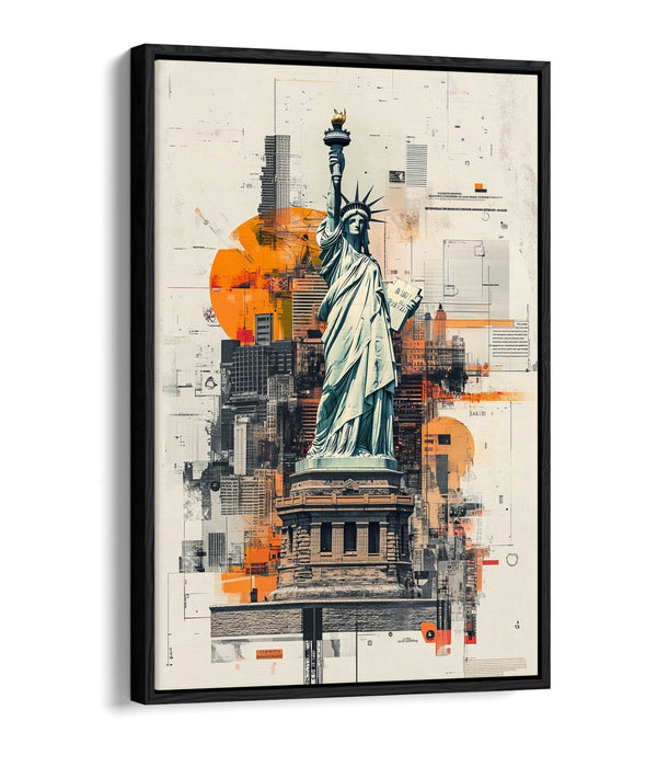 Statue of Liberty Canvas – New York Wall Art With Float Effect Frame