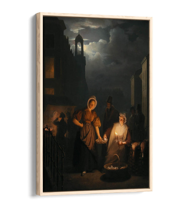 PETRUS VAN SCHENDEL, NIGHT MARKET -FLOAT EFFECT CANVAS WALL ART PICTURE PRINT