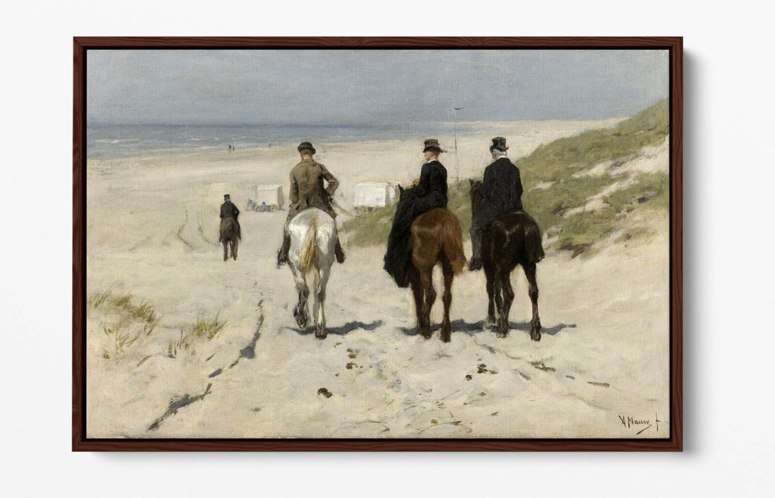 Canvas Wall Art – Morning Ride Along The Beach | Float Effect Canvas Print