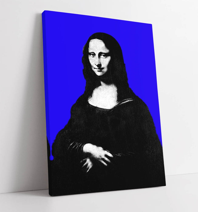 MONA LISA POP ART BLUE BACKGROUND DA VINCI -CANVAS WALL ART PRINT ARTWORK FRAMED