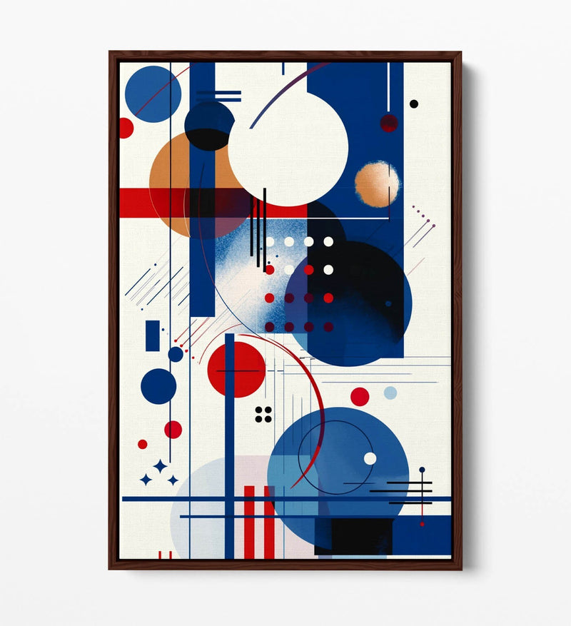 Canvas Art Print – Blue Red Abstract Wall Art With Float Effect Frame