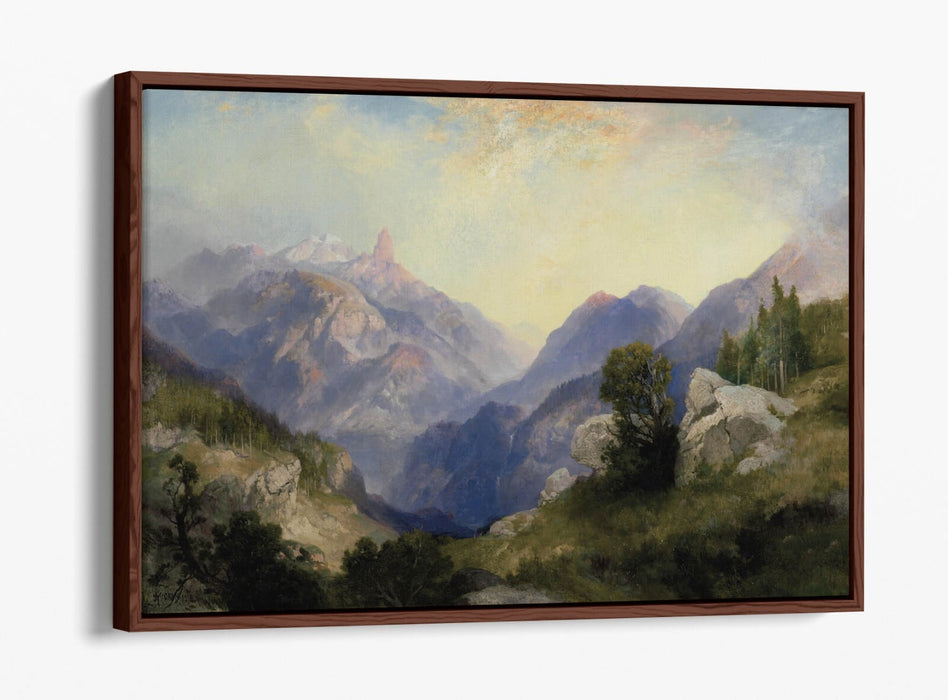 THOMAS MORAN, INDEX PEAK YELLOWSTONE -FLOAT EFFECT CANVAS WALL ART PIC PRINT