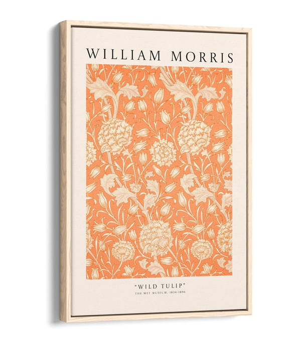 WILLIAM MORRIS 'WILD TULIP' FLORAL HOME DECOR FLOAT EFFECT CANVAS ART PRINT