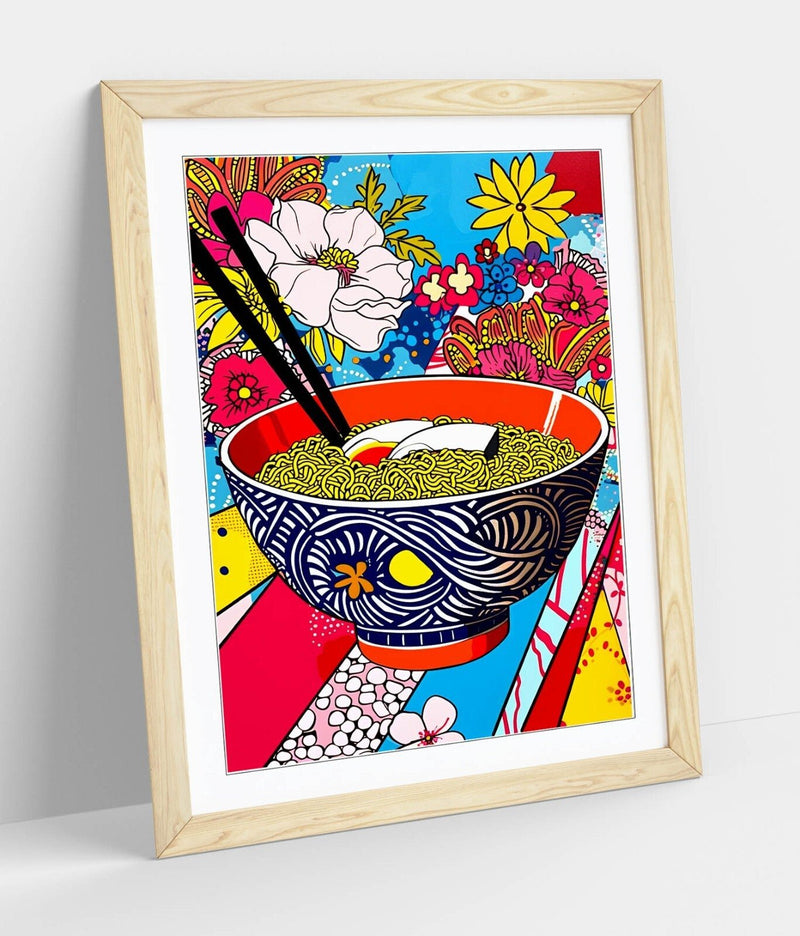 Ramen Wall Art - Framed Poster Print | Multi Color Kitchen & Bedroom Decor