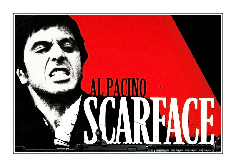 Framed Art Poster – Scarface Movie Art Red Black Artwork | Handmade Print