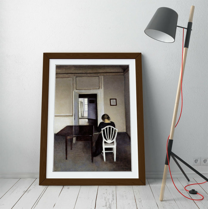 VILHELM HAMMERSHOI, INTERIOR WITH IDA -FRAMED ART PICTURE PRINT ARTWORK