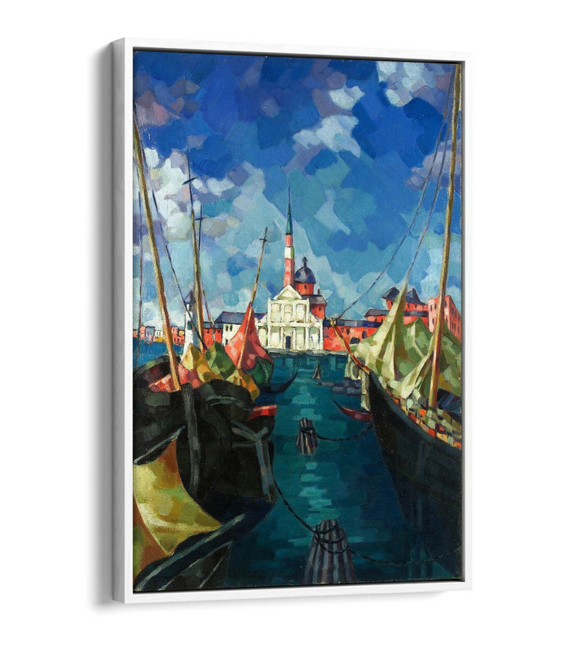Float Effect Canvas Art - Venice Colourful Painting | Premium Varnish Finish