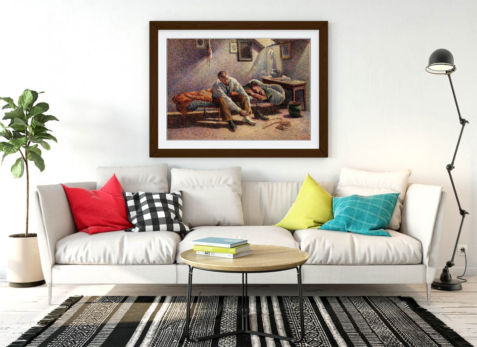 Framed Wall Art - Maximillien Luce Morning Interior Print | Handmade Wood Grain Frame
