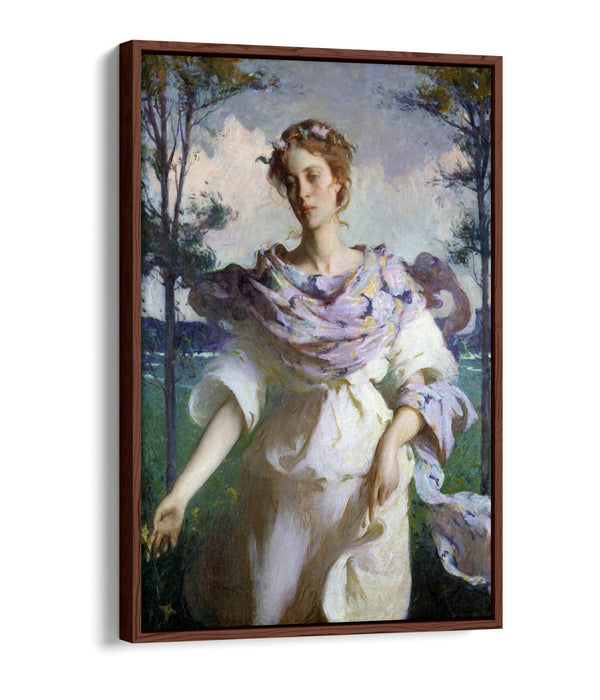 FRANK W. BENSON, SUMMER -FLOAT EFFECT CANVAS WALL ART PICTURE PRINT