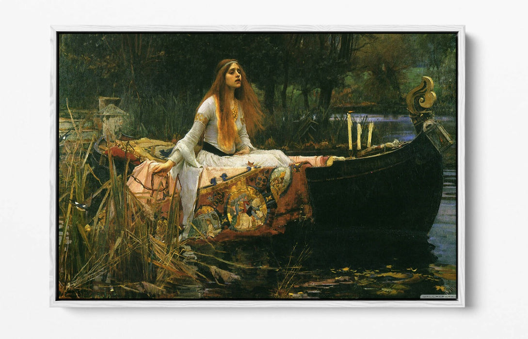 JOHN W WATERHOUSE, THE LADY OF SHALOTT -FLOAT EFFECT CANVAS WALL ART PIC PRINT