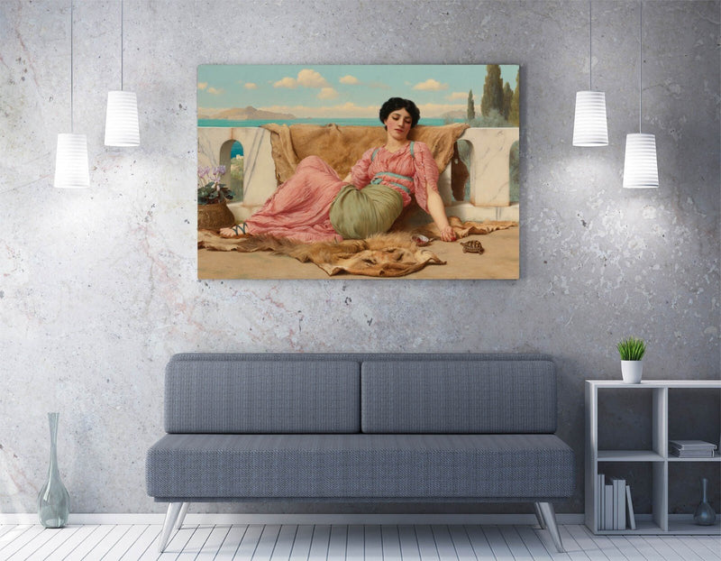 Canvas Wall Art - John William Godward The Quiet Pet Print | Premium Varnish Finish