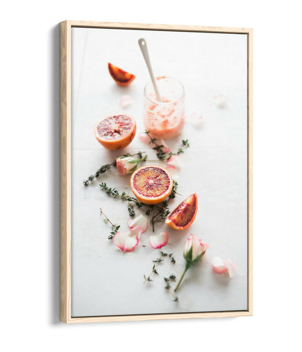 Blood Orange Canvas Art - Vibrant Fruit Drink Artwork | Handmade Kitchen Wall Decor