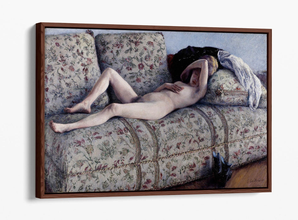 Canvas Wall Art | Nude On Couch By Gustave Caillebotte | Handmade UK Float Effect