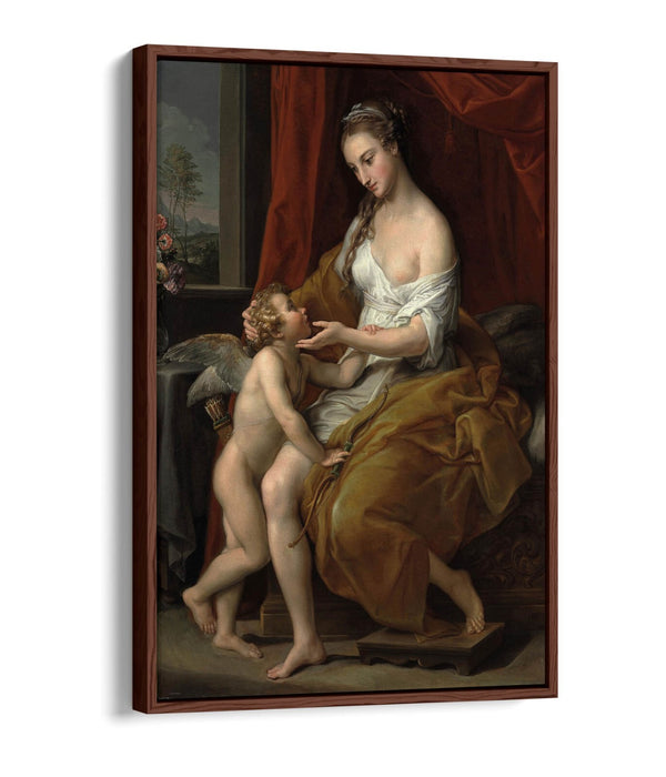 POMPEO BATONI, VENUS CARESSING CUPID -FLOAT EFFECT CANVAS WALL ART PIC PRINT