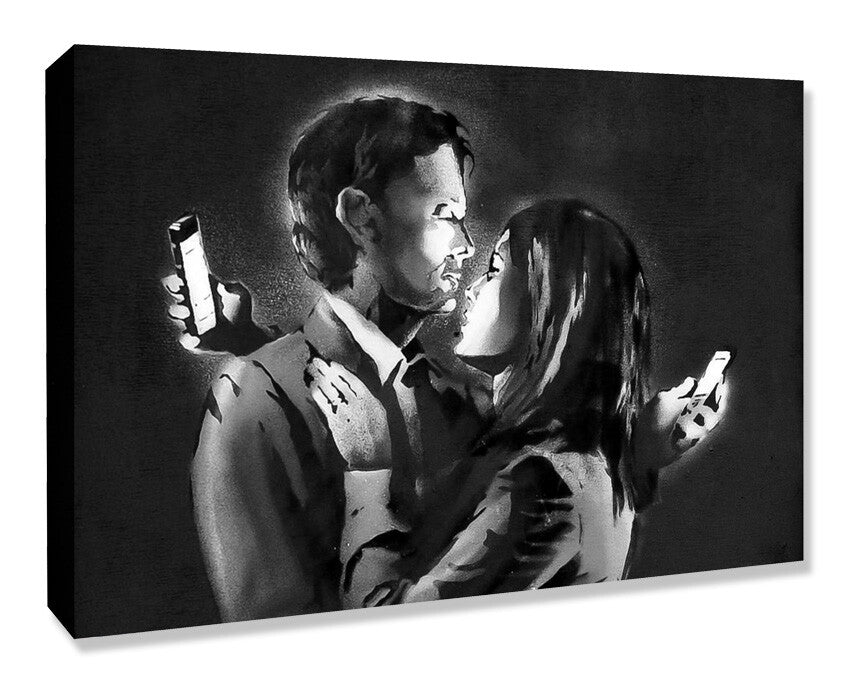 BANKSY - MOBILE LOVERS -  CANVAS STREET WALL ART PRINT ARTWORK