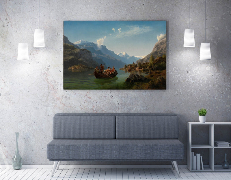 Canvas Wall Art Featuring Adolph Tidemand Bridal Procession Painting - Handmade Premium Print
